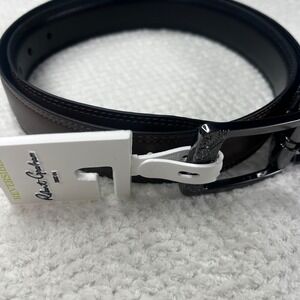 New Robert Graham Barolo Reversible Belt‎ Black Brown Size 36 Embossed Buckle